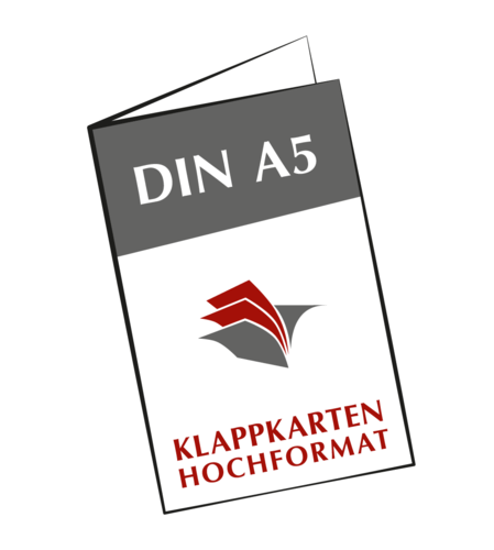 Klappkarte - geschlossen DIN A5 Hochformat, offen DIN A4 Querformat - Papier nach Wahl